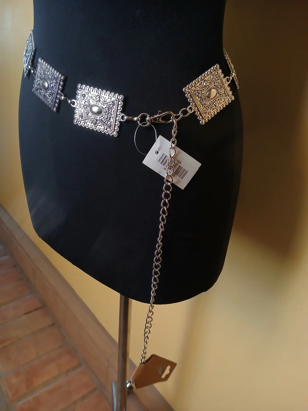 Silver Filigree Concho Chain Belt - Women Accessories